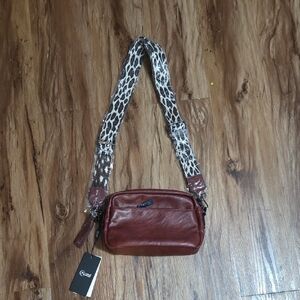 KL928 Crossbody Bag with Animal Print Strap